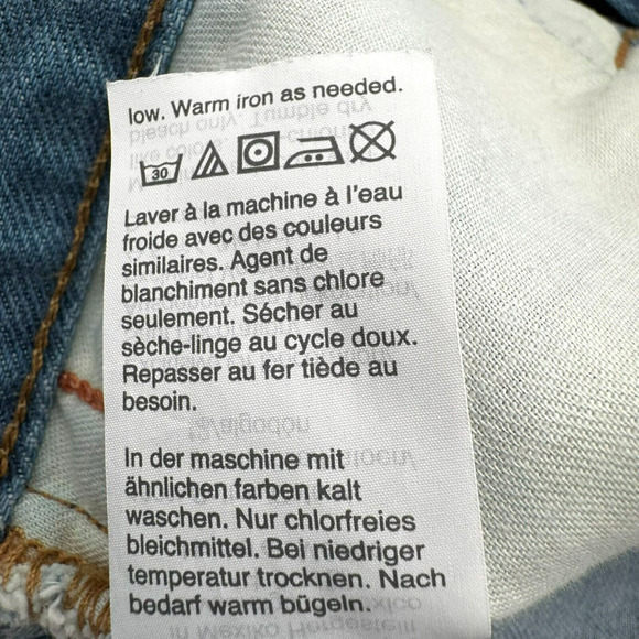 MADEWELL Women's 24 XS The Perfect Jean Short Bowman Wash Orange Stripe Raw Hem - Picture 7 of 12